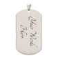 To My Husband: Luxury Graphic Dog Tag Necklace with heartfelt message
