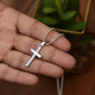 To my Dear Friend: Artisan Crafted Cross Necklace with Ball Chain & Heartfelt Message Card, Meaningful Jewelry Gift