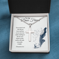 To my Dear Friend: Artisan Crafted Cross Necklace with Ball Chain & Heartfelt Message Card, Meaningful Jewelry Gift