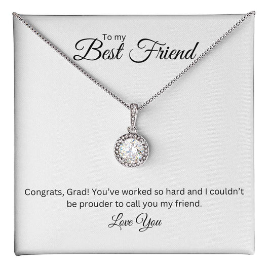 To My Best Friend, Eternal Hope Necklace with Graduate Message Card, Meaningful Jewelry Gift