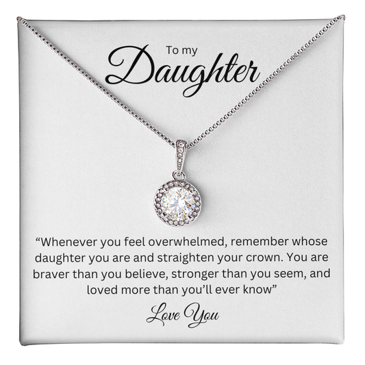To My Daughter: Eternal Hope Necklace with Inspirational Message Card