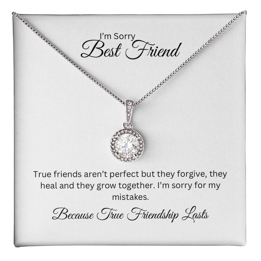 I'm Sorry, Best Friend, Eternal Hope Necklace with Heartfelt Card, Meaningful Jewelry Gift