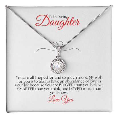 To my Daughter, Eternal Hope Necklace with Heartfelt Message Card, Meaningful Jewelry Gift