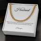 To My Husband: Cuban Link Chain with anniversary Message Card, Meaningful Jewelry Gift