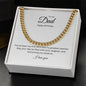 To My Dad: Cuban Link Chain with Birthday Message Card, Meaningful Jewelry Gift