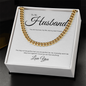 To My Husband: Cuban Link Chain with Heartfelt Message Card