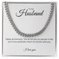 To My Husband: Cuban Link Chain with anniversary Message Card, Meaningful Jewelry Gift