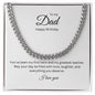 To My Dad: Cuban Link Chain with Birthday Message Card, Meaningful Jewelry Gift