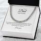 To My Dad: Cuban Link Chain with Birthday Message Card, Meaningful Jewelry Gift
