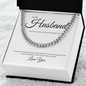 To My Husband: Cuban Link Chain with Heartfelt Message Card