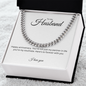 To My Husband: Cuban Link Chain with anniversary Message Card, Meaningful Jewelry Gift