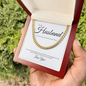 To My Husband: Cuban Link Chain with Heartfelt Message Card