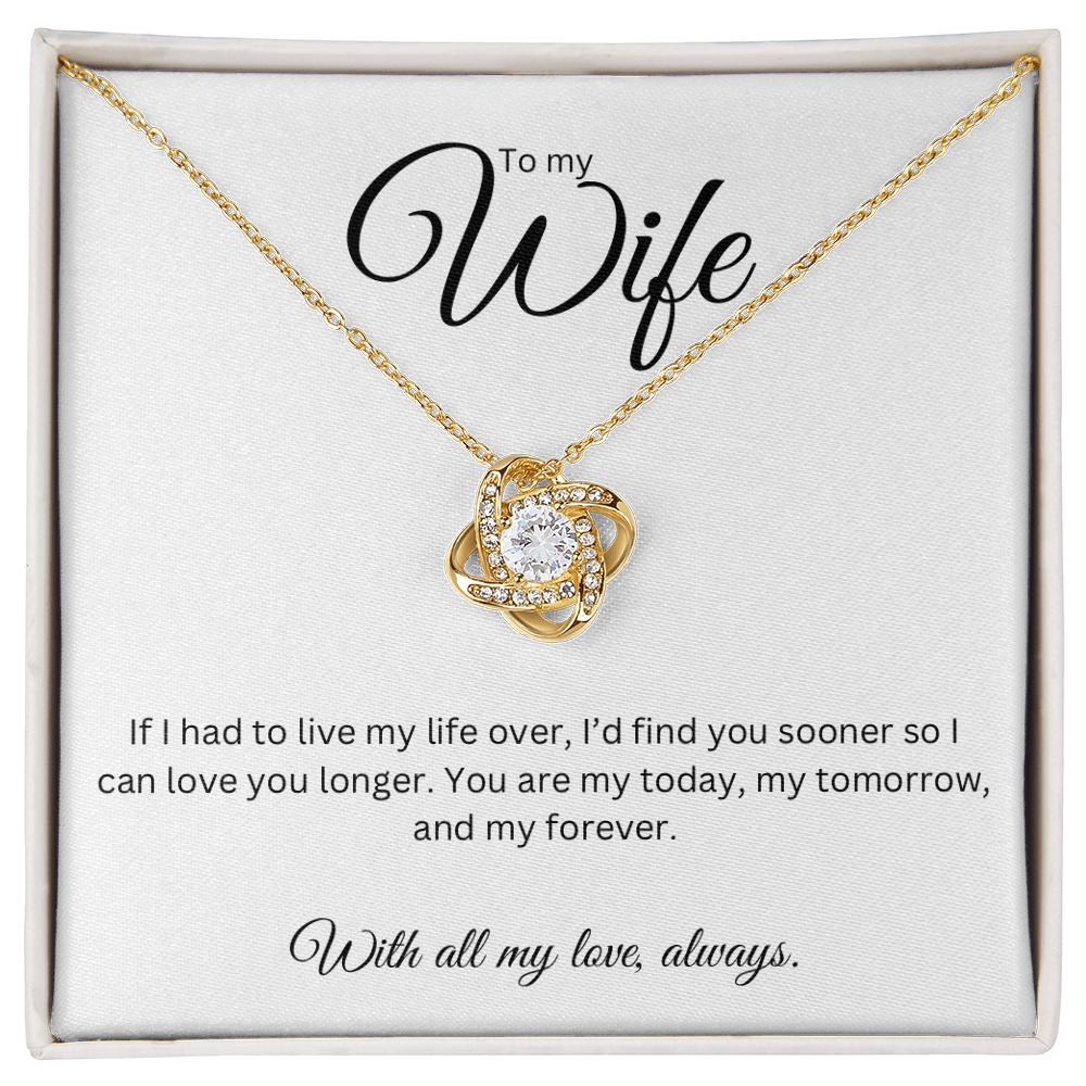 To My Wife Love Knot Necklace - Romantic Gift with Heartfelt Message Card
