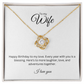 To My Wife - Love Knot Necklace with Happy Birthday Message Card
