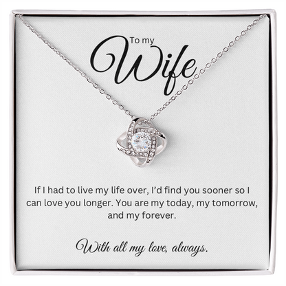 To My Wife Love Knot Necklace - Romantic Gift with Heartfelt Message Card