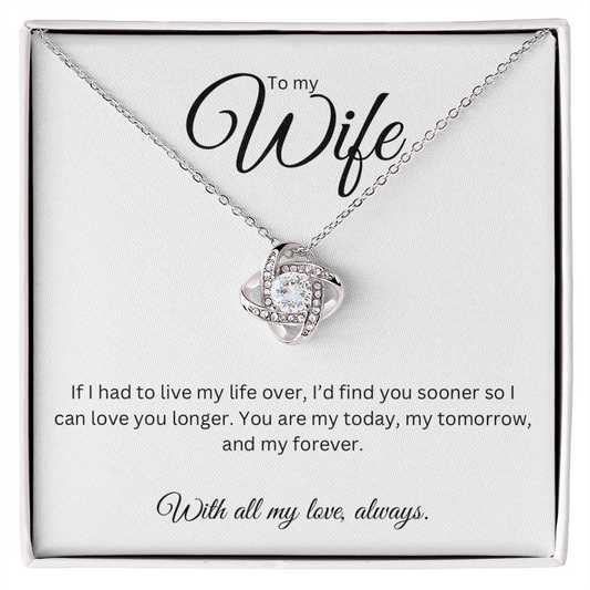 To My Wife Love Knot Necklace - Romantic Gift with Heartfelt Message Card