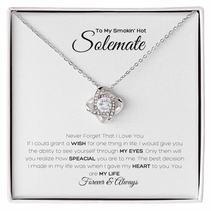 To my Soulmate, Love Knot Necklace with Heartfelt Message Card, Meaningful Jewelry Gift