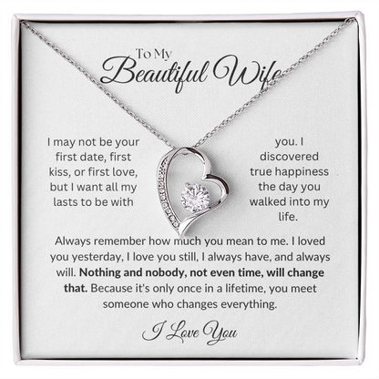 To my Wife, Forever Love Necklace, Heartfelt Message Card, Meaningful Jewelry Gift