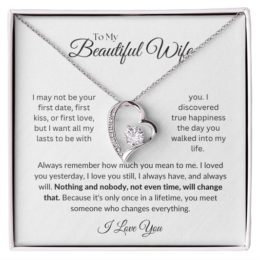 To my Wife, Forever Love Necklace, Heartfelt Message Card, Meaningful Jewelry Gift