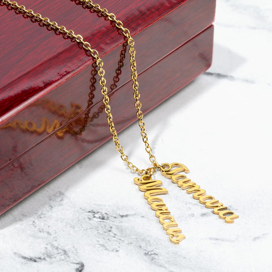 Personalized Multi Vertical Name Necklace, Meaningful Jewelry Gift
