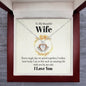 To My Wife, Crown Pendant Necklace with Heartfelt Message Card, Romantic Jewelry Gift