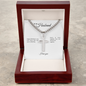 To My Husband: Personalized Cross with Cuban Link Chain & Birthday Message Card, Meaningful Jewelry Gift