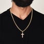 To My Husband: Personalized Cross with Cuban Link Chain & Birthday Message Card, Meaningful Jewelry Gift