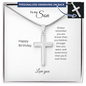 To My Son: Personalized Cross Necklace with Birthday Message Card, Meaningful Jewelry Gift