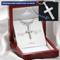 To My Husband: Personalized Cross Necklace with Snake Chain & Birthday Message Card, Meaningful Jewelry Gift