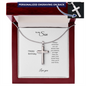 To My Son: Personalized Cross Necklace with Birthday Message Card, Meaningful Jewelry Gift