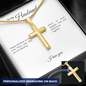 To My Husband: Personalized Cross Necklace with Snake Chain & Birthday Message Card, Meaningful Jewelry Gift
