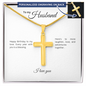 To My Husband: Personalized Cross Necklace with Snake Chain & Birthday Message Card, Meaningful Jewelry Gift