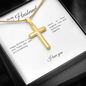 To My Husband: Personalized Cross Necklace with Snake Chain & Birthday Message Card, Meaningful Jewelry Gift