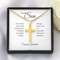 To My Son: Personalized Cross Necklace and Snake Chain with Graduate Message Card, Meaningful Jewelry Gift