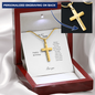 To My Son: Personalized Cross Necklace with Birthday Message Card, Meaningful Jewelry Gift