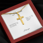 To My Husband: Personalized Cross Necklace with Snake Chain & Birthday Message Card, Meaningful Jewelry Gift