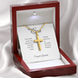 To My Son: Personalized Cross Necklace and Snake Chain with Graduate Message Card, Meaningful Jewelry Gift