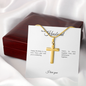 To My Husband: Personalized Cross Necklace with Snake Chain & Birthday Message Card, Meaningful Jewelry Gift