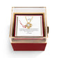 To My Wife: Love Knot Necklace with Rotating Rose Gift Box and Heartfelt Message Card, Meaningful Jewelry